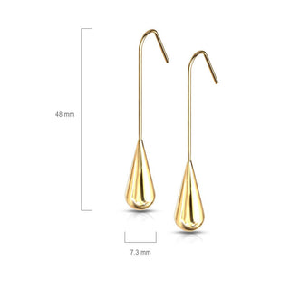 Boucle d'Oreille Pendentif Goute