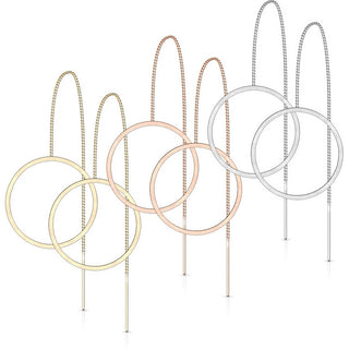 Boucle d'Oreille Pendentif Anneau Chaîne