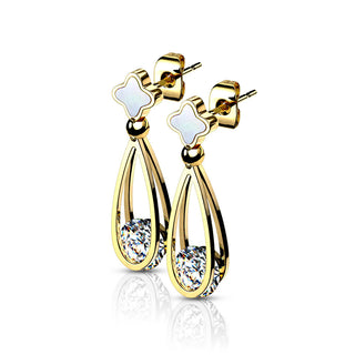 Bouton d'Oreille Pendentif en Forme de Goutte Zircone