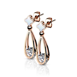 Bouton d'Oreille Pendentif en Forme de Goutte Zircone