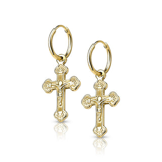 Bouton d'Oreille Pendentif Croix