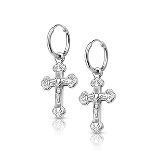 Bouton d'Oreille Pendentif Croix
