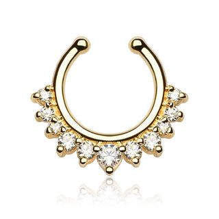 Faux Piercing au nez Septum 11 Zircone Pliable