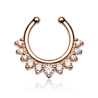 Faux Piercing au nez Septum 11 Zircone Pliable