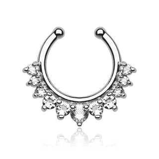 Faux Piercing au nez Septum 11 Zircone Pliable