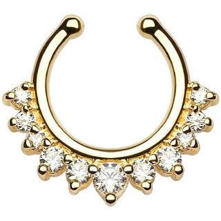 Faux Piercing au nez Septum 11 Zircone Pliable