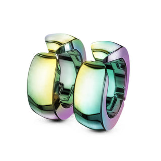 Faux Piercing aux oreilles Boucles d'Oreilles Créoles Arc-en-ciel