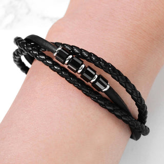 Bracelet Tressé Noir Aimant