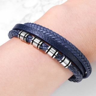 Bracelet Tressé Bleu Foncé Aimant