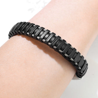 Bracelet Noir Argent Aimant