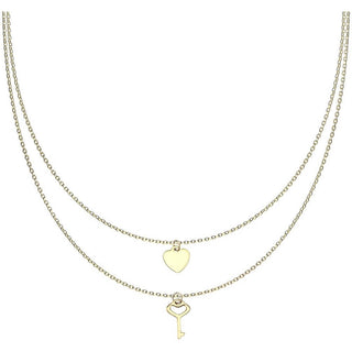 Collier Clé Cœur Superposé