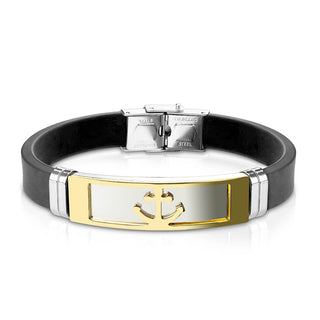 Bracelet Ancre Noire Silicone
