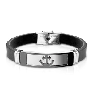 Bracelet Ancre Noire Silicone