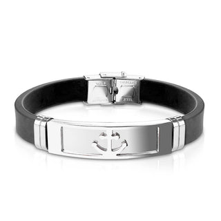Bracelet Ancre Noire Silicone