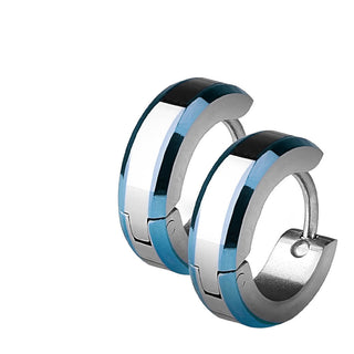 Boucle d'Oreille Argent Noir Doublé Cliqueur