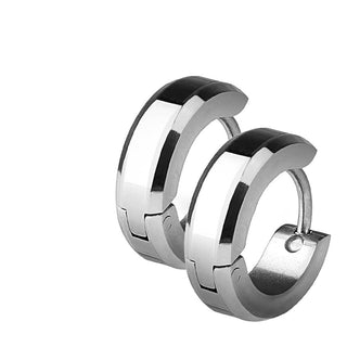 Boucle d'Oreille Argent Noir Doublé Cliqueur