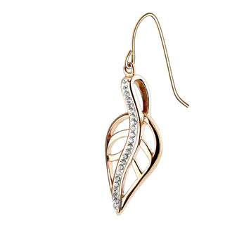 Boucle d'Oreille Feuille Zirconia