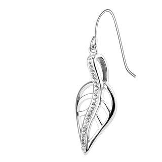 Boucle d'Oreille Feuille Zirconia