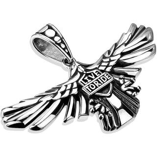 Collier Ailes d'Aigle LIVE TO RIDE Argent