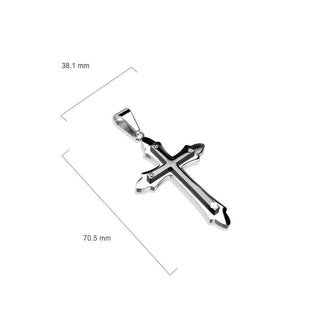 Collier Croix Noir Argent
