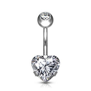 Titane Piercing Nombril Cœur Zircone