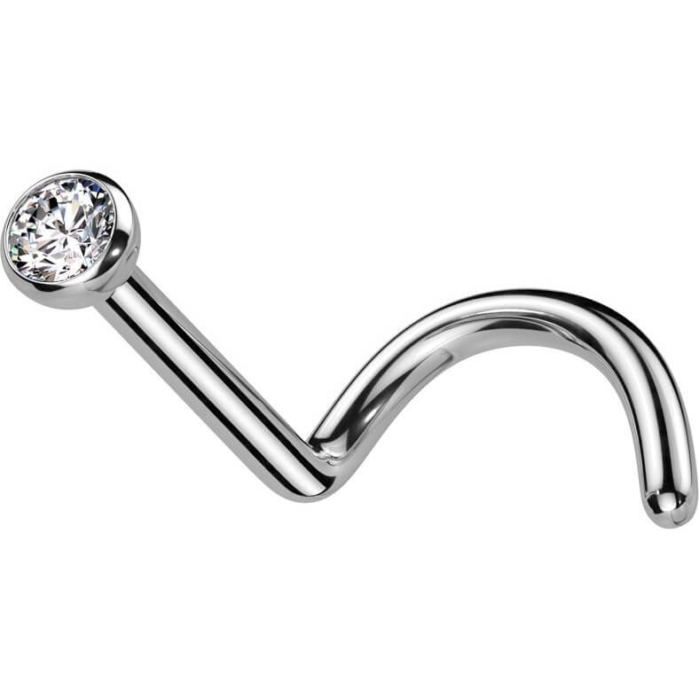 Titane Nez Vis Zircone Ronde  PiercingXXL