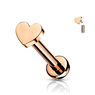 Titane Labret Cœur Plat Filetage Interne