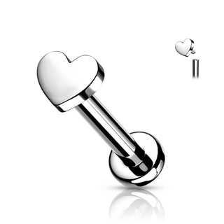 Titane Labret Cœur Plat Filetage Interne