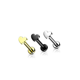 Titane Labret Cœur Plat Filetage Interne