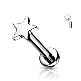 Titane Labret Étoile Plate Filetage Interne