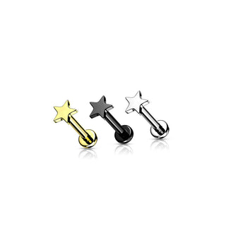 Titane Labret Étoile Plate Filetage Interne