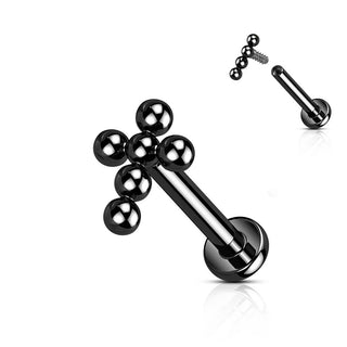 Titane Labret Croix Filetage Interne