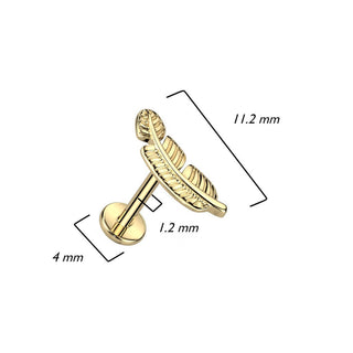 Titane Labret Plume Filetage Interne