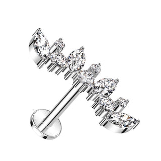 Titane Labret Marquises Zircone Filetage Interne