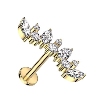 Titane Labret Marquises Zircone Filetage Interne