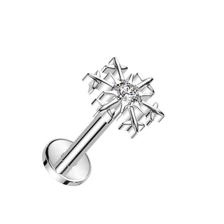Titane Labret Flocon Zircone Filetage Interne