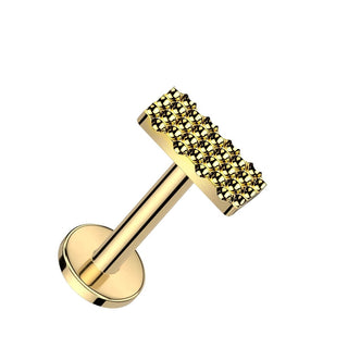 Titane Labret Rectangle Filetage Interne