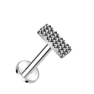 Titane Labret Rectangle Filetage Interne