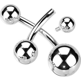 Titane Piercing Nombril Bille Argent Filetage Interne