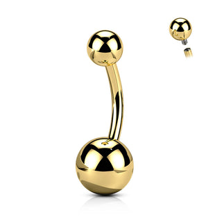 Titane Piercing Nombril Bille Filetage Interne