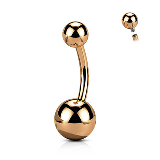 Titane Piercing Nombril Bille Filetage Interne