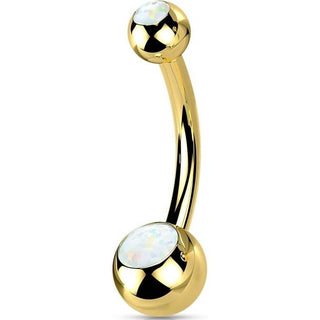 Titane Piercing Nombril Bille Opale Filetage Interne