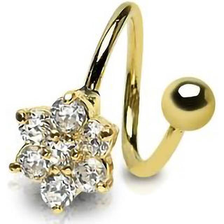 Fer à cheval Fleur Twist Argent