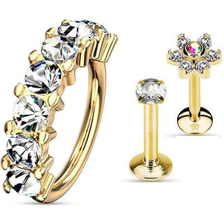 Barre Ensemble Labret Anneau Pliable, 3 morceaux