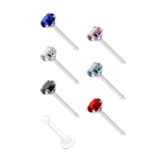 Nez Clou à Nez Pack zircone, 7 morceaux