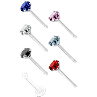 Nez Clou à Nez Pack zircone, 7 morceaux