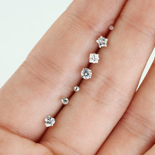 Nez En Forme de L Pack Zircone Argent, 7 morceaux