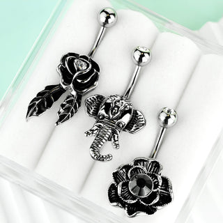 Piercing Nombril Pack Zircone Argent, 3 morceaux