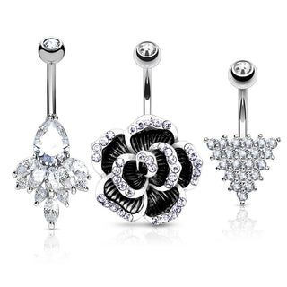 Piercing Nombril Pack Zircone, 3 morceaux