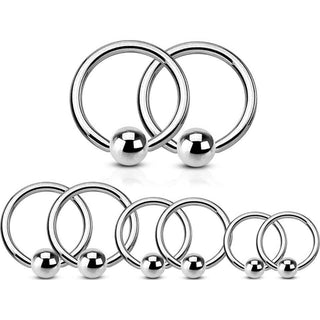 Anneau Argent Bille Captive, 4 paires